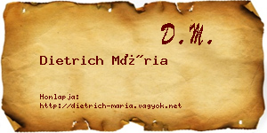 Dietrich Mária névjegykártya